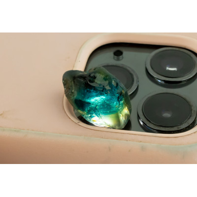 Saphir tricolore non chauffé brute 14cts d'Auvergne très rare