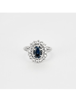 Bague platine saphir...