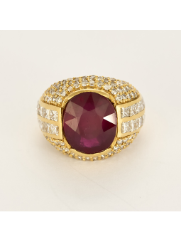 Bague or jaune 18 carats...