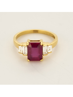 Bague or jaune 18 carats...
