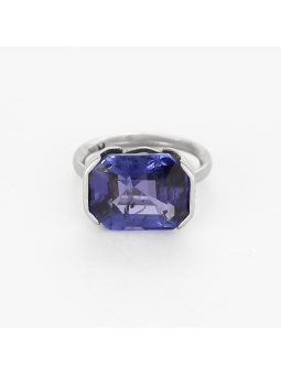 Bague or blanc 18 carats...