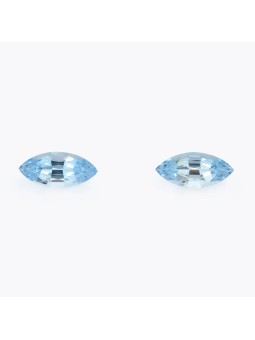 Coppia di 2 Acquamarine Blu...